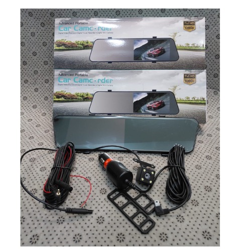 Picture of 2-Lens Full HD 1080P Rearview Mirror Dash Cam – Front & Rear DVR Camera System